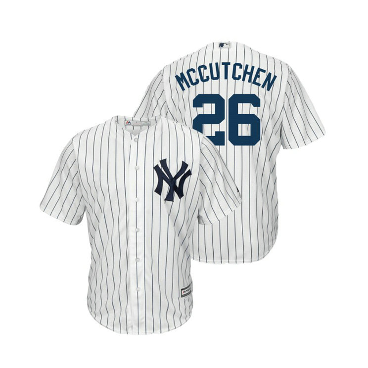 New York Yankees White #26 Cool Base Andrew McCutchen Home Jersey