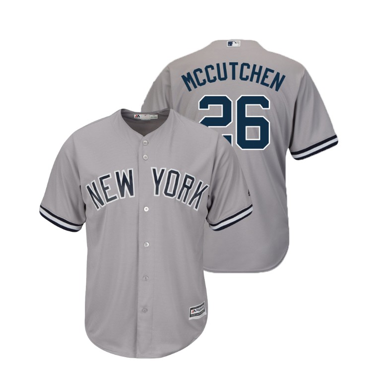 New York Yankees Gray #26 Cool Base Andrew McCutchen Road Jersey