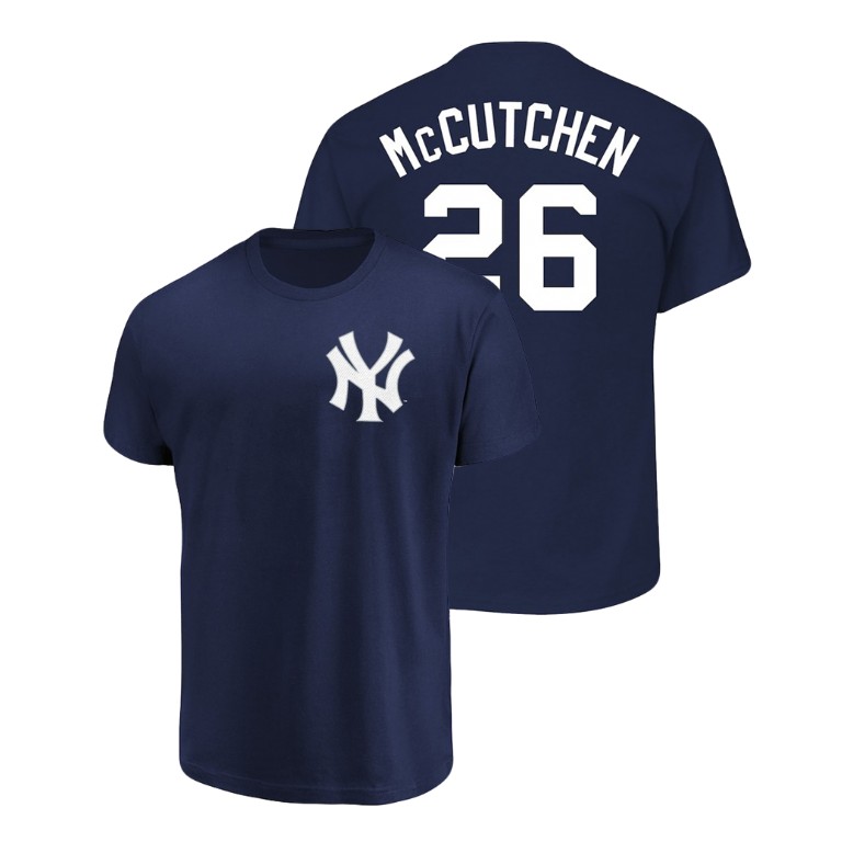 New York Yankees #26 Navy Andrew McCutchen Name & Number Majestic Official T-Shirt