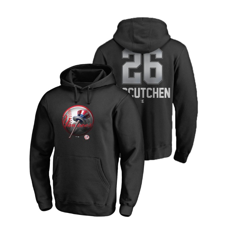 New York Yankees #26 Black Andrew McCutchen Name & Number Midnight Mascot Hoodie