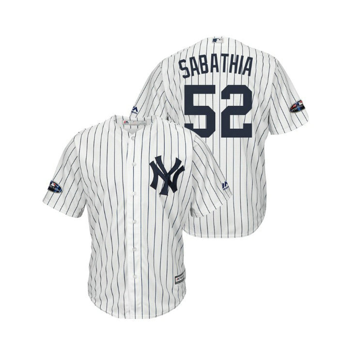 New York Yankees White #52 C.C. Sabathia Cool Base Jersey