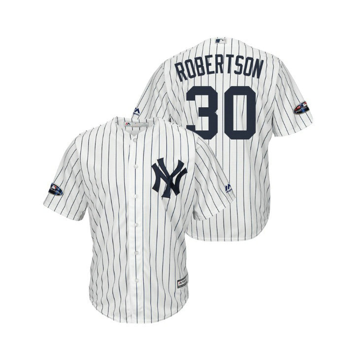 New York Yankees White #30 David Robertson Cool Base Jersey