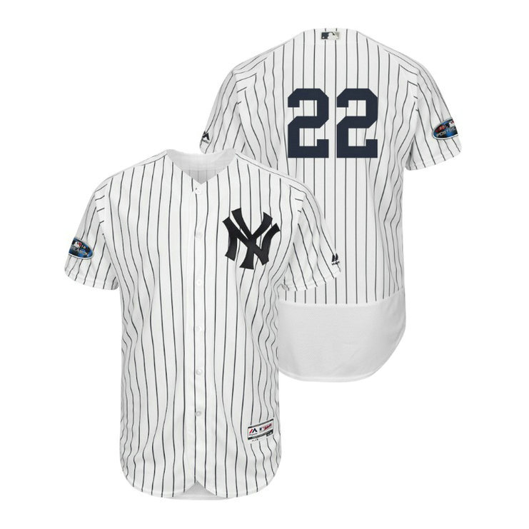 New York Yankees White #22 Jacoby Ellsbury Flex Base Jersey