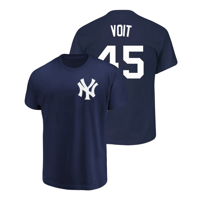New York Yankees #45 Navy Luke Voit Name & Number Majestic Official T-Shirt