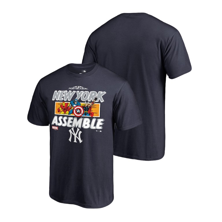 New York Yankees Marvel Avengers Assemble Navy T-Shirt New York Yankees Marvel Avengers Assemble Navy T-Shirt
