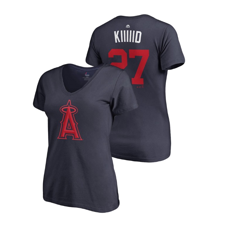 Women - Los Angeles Angels Navy #27 Mike Trout Kiiiiid T-Shirt Women - Los Angeles Angels Navy #27 Mike Trout Kiiiiid T-Shirt