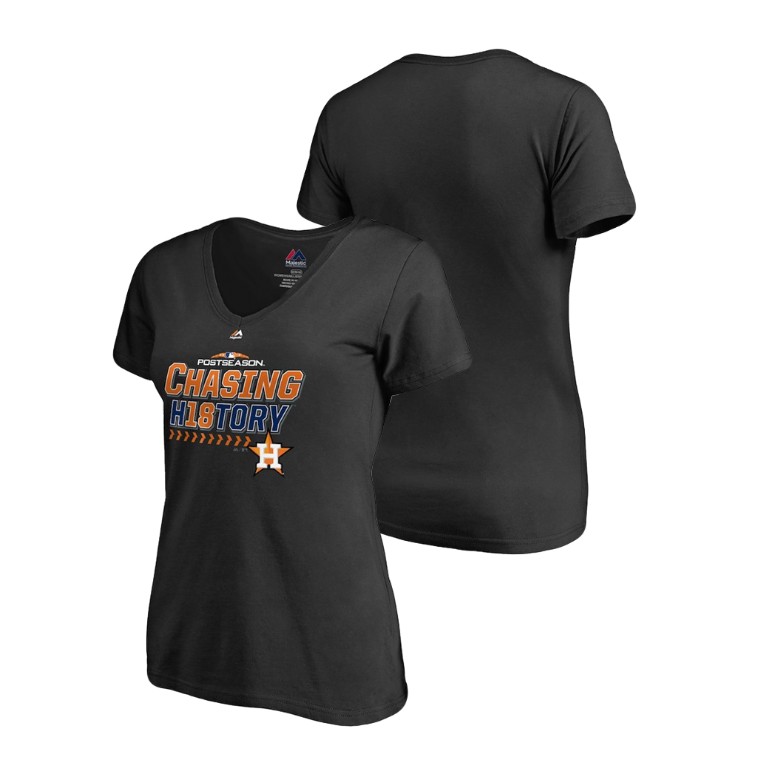 Women - Houston Astros Clincher Locker Room Black 2018 Division Series V-Neck T-Shirt Women - Houston Astros Clincher Locker Room Black 2018 Division Series V-Neck T-Shirt