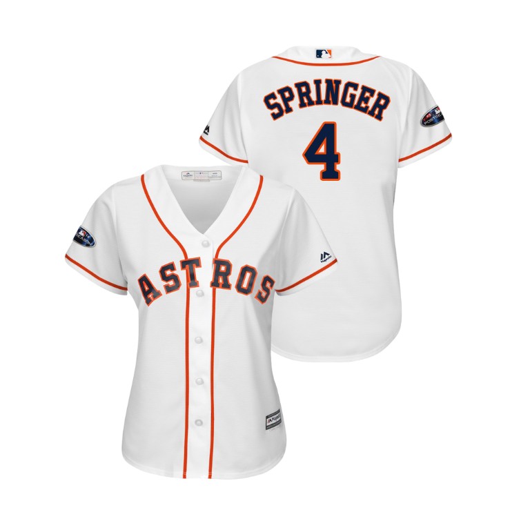 Women - Houston Astros White #4 George Springer Cool Base Jersey Women - Houston Astros White #4 George Springer Cool Base Jersey