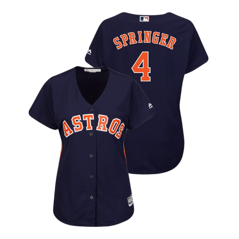 Women - Houston Astros Navy #4 Cool Base George Springer Alternate Jersey Women - Houston Astros Navy #4 Cool Base George Springer Alternate Jersey