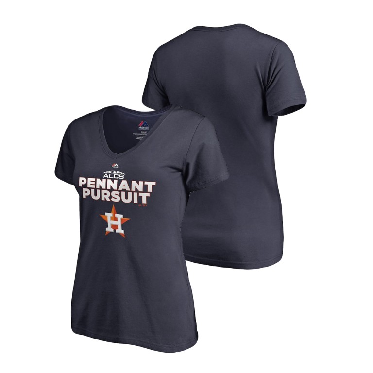 Women - Houston Astros Pennant Pursuit Navy 2018 ALCS Leadoff V-Neck T-Shirt Women - Houston Astros Pennant Pursuit Navy 2018 ALCS Leadoff V-Neck T-Shirt
