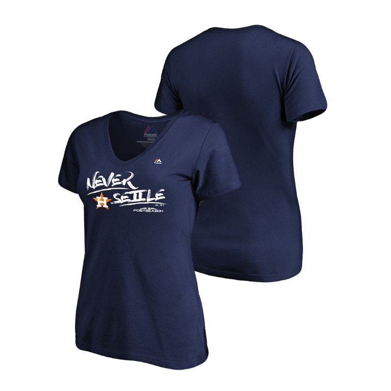 Women - Houston Astros Authentic Collection Navy V-Neck T-Shirt