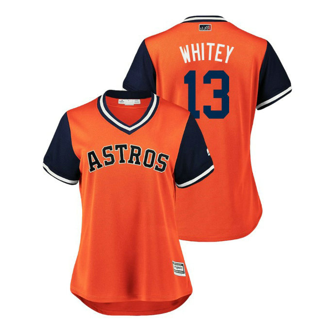 Women - Houston Astros Orange #13 Tyler White Whitey Jersey Women - Houston Astros Orange #13 Tyler White Whitey Jersey
