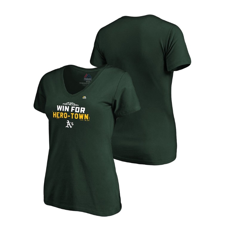Women - Oakland Athletics Authentic Collection Green V-Neck Majestic T-Shirt Women - Oakland Athletics Authentic Collection Green V-Neck Majestic T-Shirt