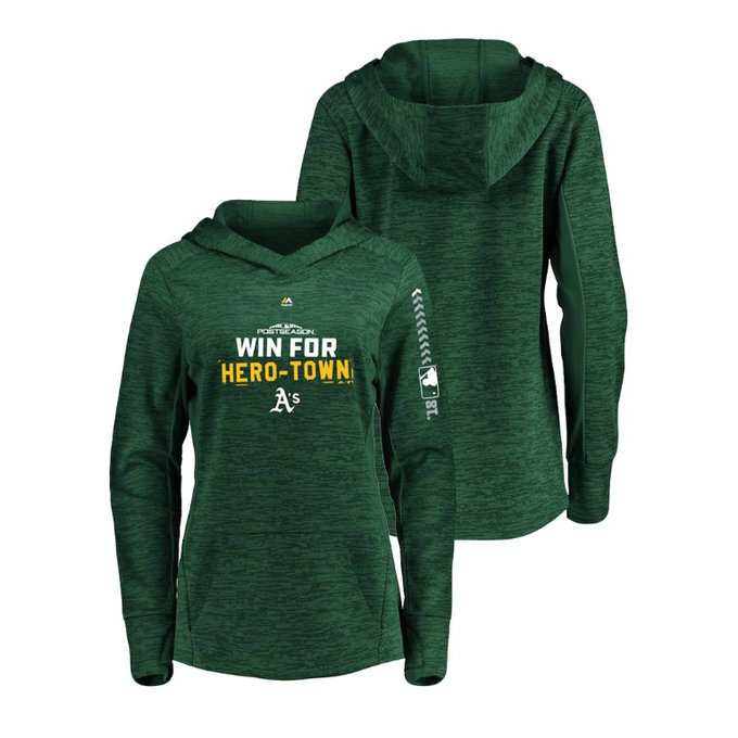 Women - Oakland Athletics Streak Fleece Green Authentic Collection Hoodie Women - Oakland Athletics Streak Fleece Green Authentic Collection Hoodie