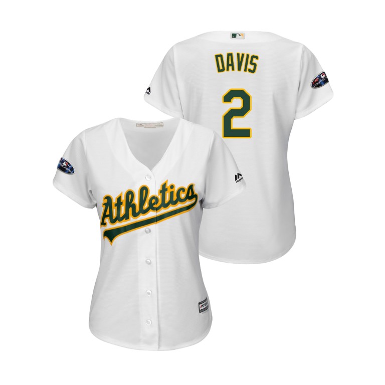 Women - Oakland Athletics White #2 Khris Davis Cool Base Jersey Women - Oakland Athletics White #2 Khris Davis Cool Base Jersey