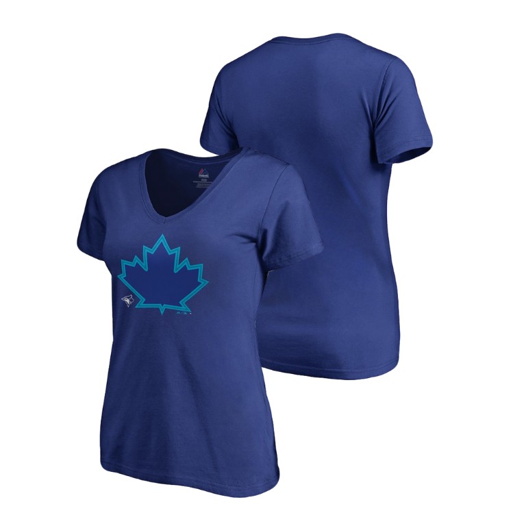 Women - Toronto Blue Jays Royal V-Neck T-Shirt Women - Toronto Blue Jays Royal V-Neck T-Shirt