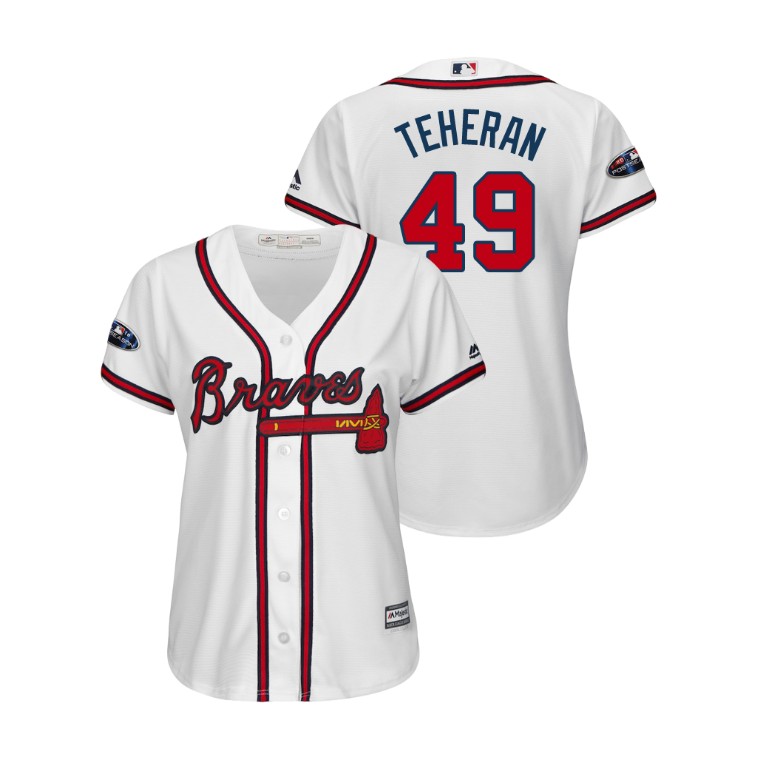 Women - Atlanta Braves White #49 Julio Teheran Cool Base Jersey Women - Atlanta Braves White #49 Julio Teheran Cool Base Jersey