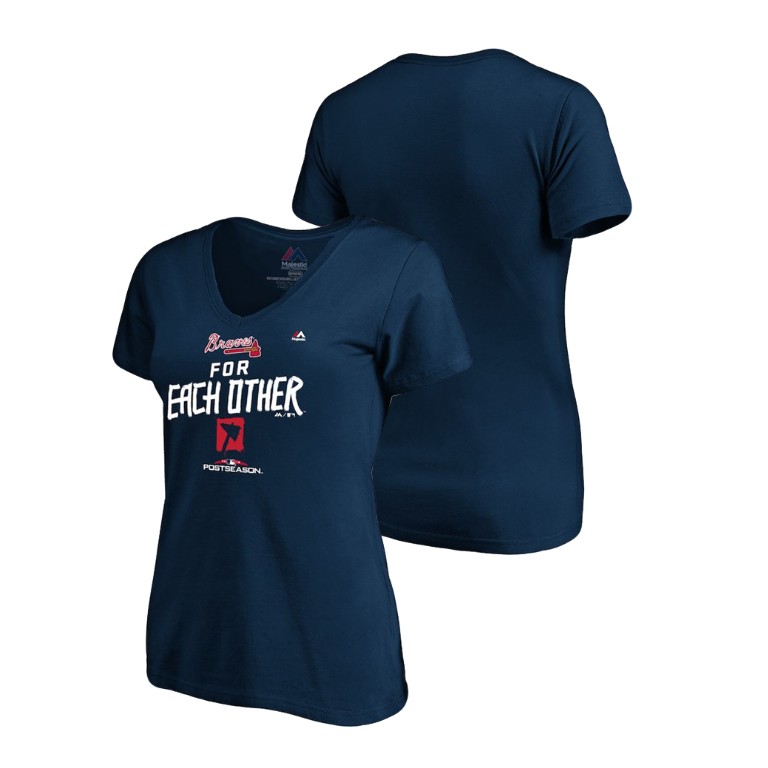 Women - Atlanta Braves Authentic Collection Navy V-Neck Majestic T-Shirt Women - Atlanta Braves Authentic Collection Navy V-Neck Majestic T-Shirt