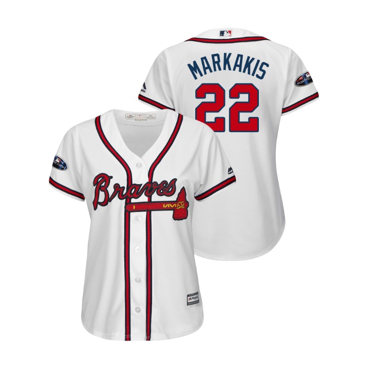 Women - Atlanta Braves White #22 Nick Markakis Cool Base Jersey Women - Atlanta Braves White #22 Nick Markakis Cool Base Jersey
