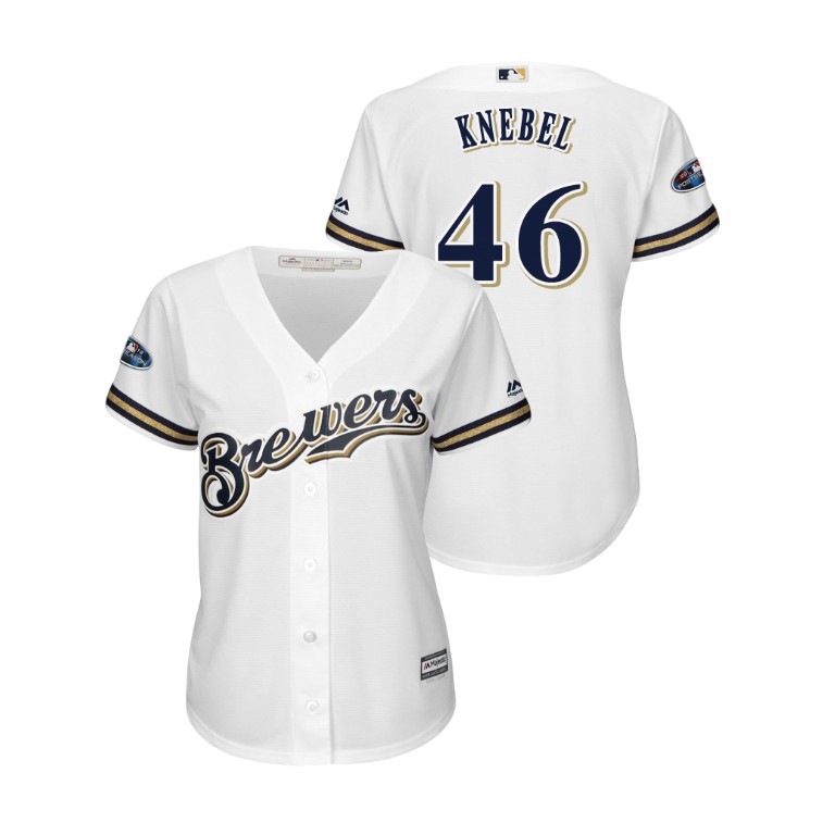 Women - Milwaukee Brewers White #46 Corey Knebel Cool Base Jersey Women - Milwaukee Brewers White #46 Corey Knebel Cool Base Jersey