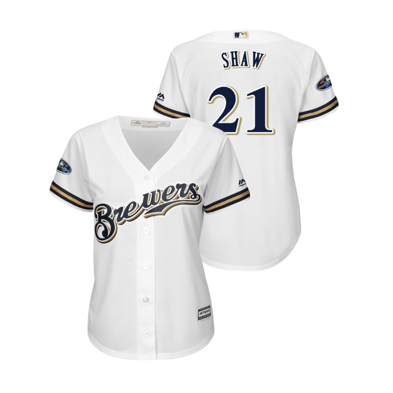 Women - Milwaukee Brewers White #21 Travis Shaw Cool Base Jersey Women - Milwaukee Brewers White #21 Travis Shaw Cool Base Jersey