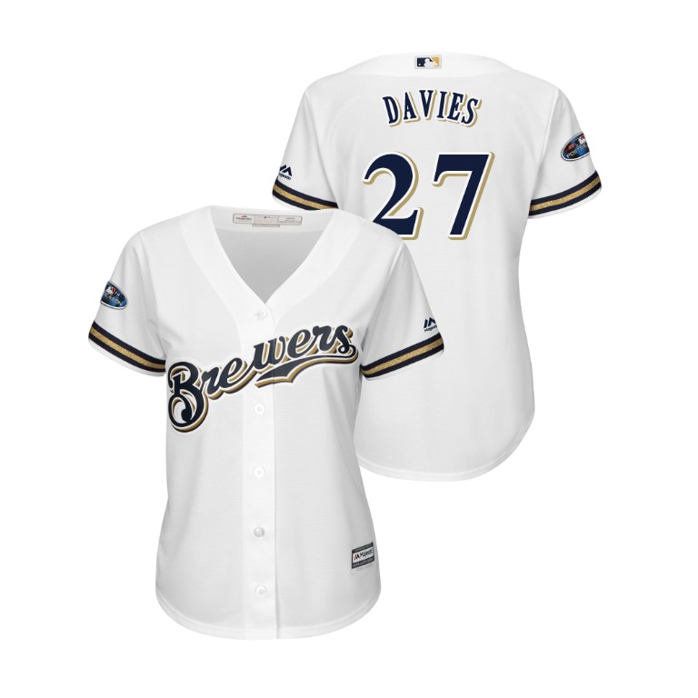 Women - Milwaukee Brewers White #27 Zach Davies Cool Base Jersey Women - Milwaukee Brewers White #27 Zach Davies Cool Base Jersey