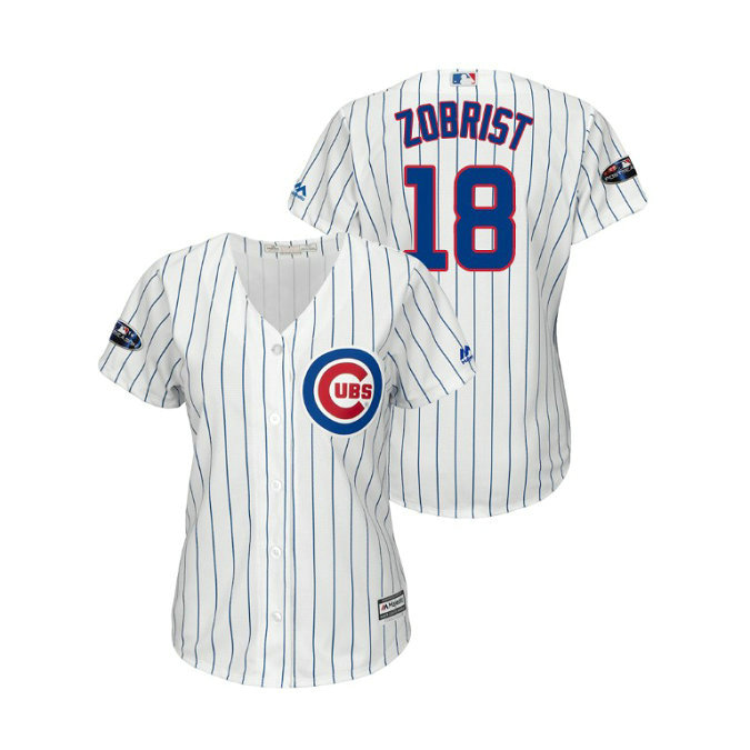 Women - Chicago Cubs White #18 Ben Zobrist Cool Base Jersey Women - Chicago Cubs White #18 Ben Zobrist Cool Base Jersey