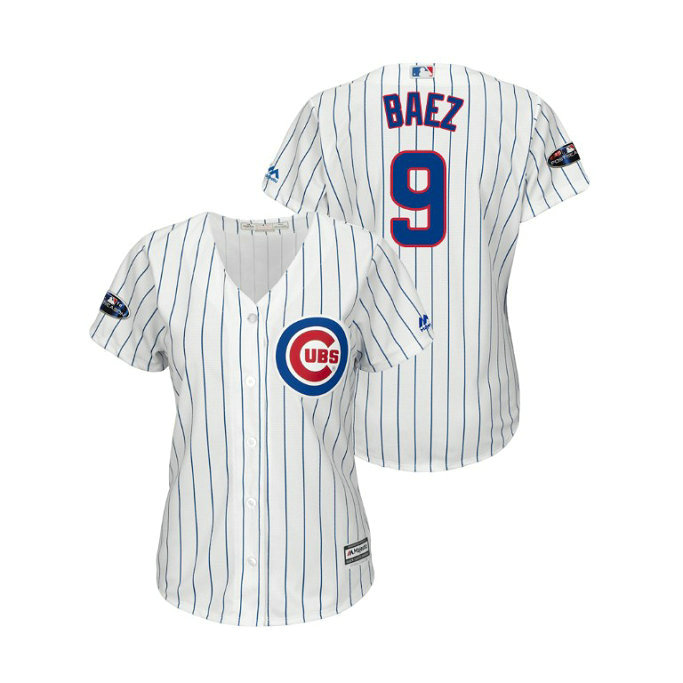 Women - Chicago Cubs White #9 Javier Baez Cool Base Jersey Women - Chicago Cubs White #9 Javier Baez Cool Base Jersey