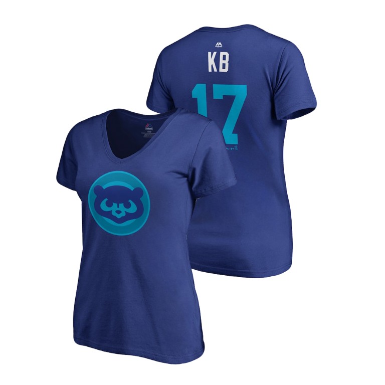 Women - Chicago Cubs Royal #17 Kris Bryant KB T-Shirt Women - Chicago Cubs Royal #17 Kris Bryant KB T-Shirt