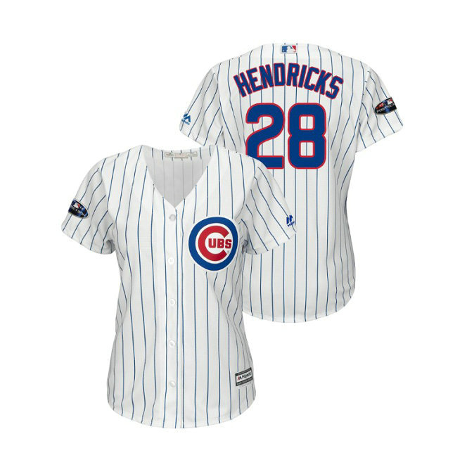 Women - Chicago Cubs White #28 Kyle Hendricks Cool Base Jersey