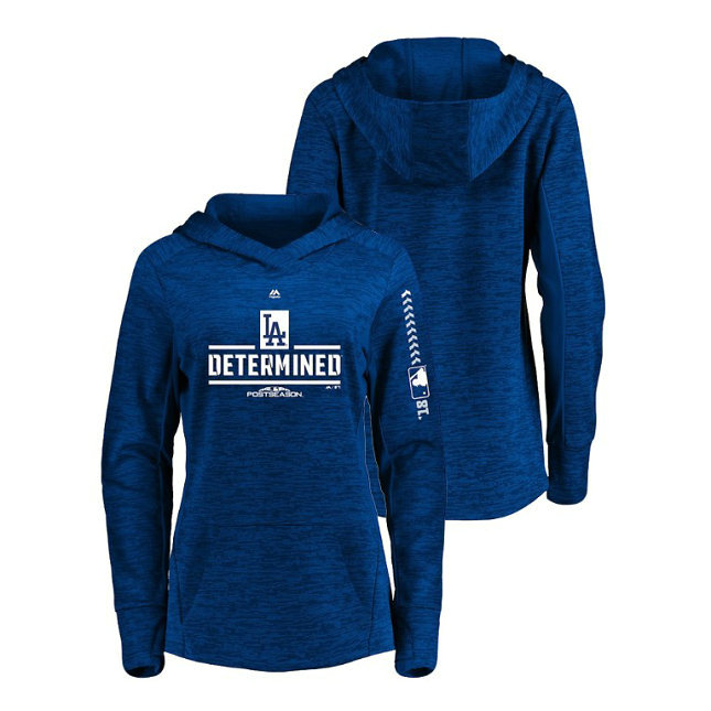 Women - Los Angeles Dodgers Streak Fleece Royal Authentic Collection Hoodie Women - Los Angeles Dodgers Streak Fleece Royal Authentic Collection Hoodie