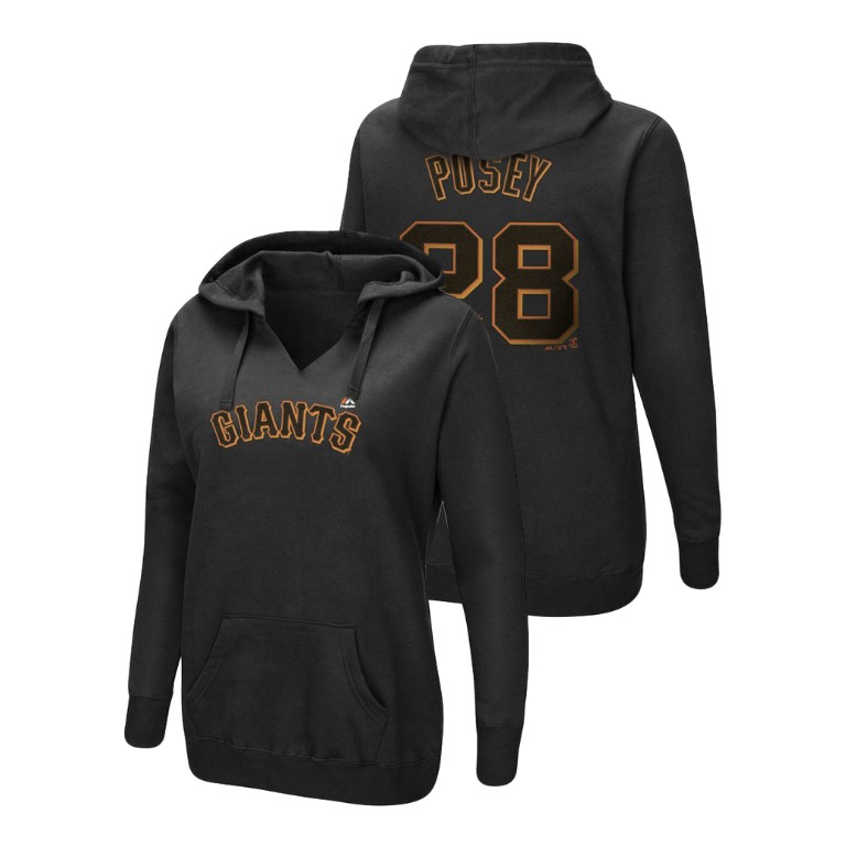Women - San Francisco Giants #28 Black Buster Posey Name & Number Authentic Majestic Hoodie Women - San Francisco Giants #28 Black Buster Posey Name & Number Authentic Majestic Hoodie