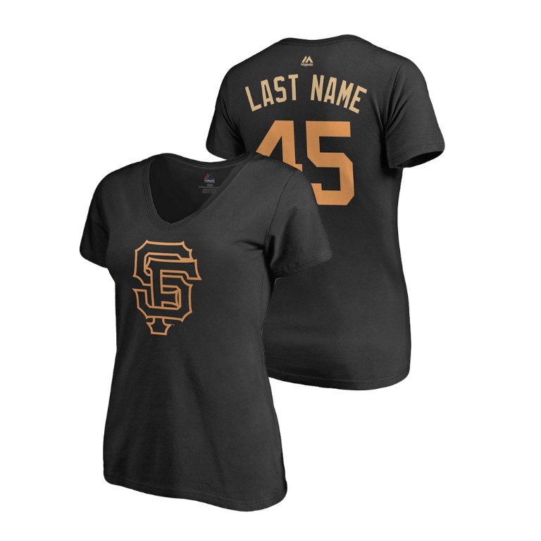 Women - San Francisco Giants Black #45 Derek Holland Last Name T-Shirt Women - San Francisco Giants Black #45 Derek Holland Last Name T-Shirt