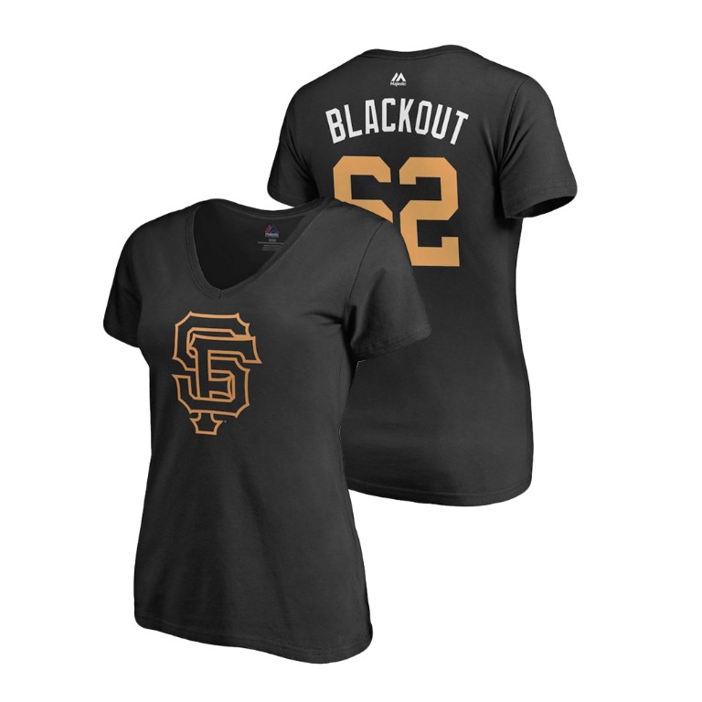 Women - San Francisco Giants Black #62 Ray Black Blackout T-Shirt Women - San Francisco Giants Black #62 Ray Black Blackout T-Shirt