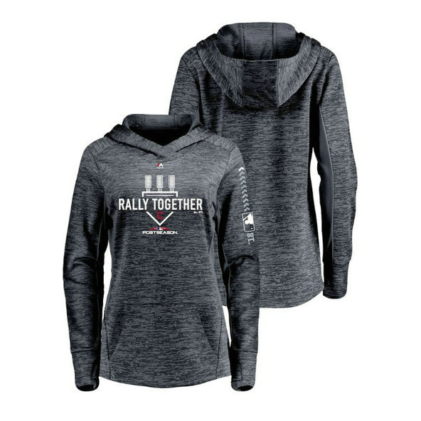 Women - Cleveland Indians Streak Fleece Gray Authentic Collection Hoodie Women - Cleveland Indians Streak Fleece Gray Authentic Collection Hoodie