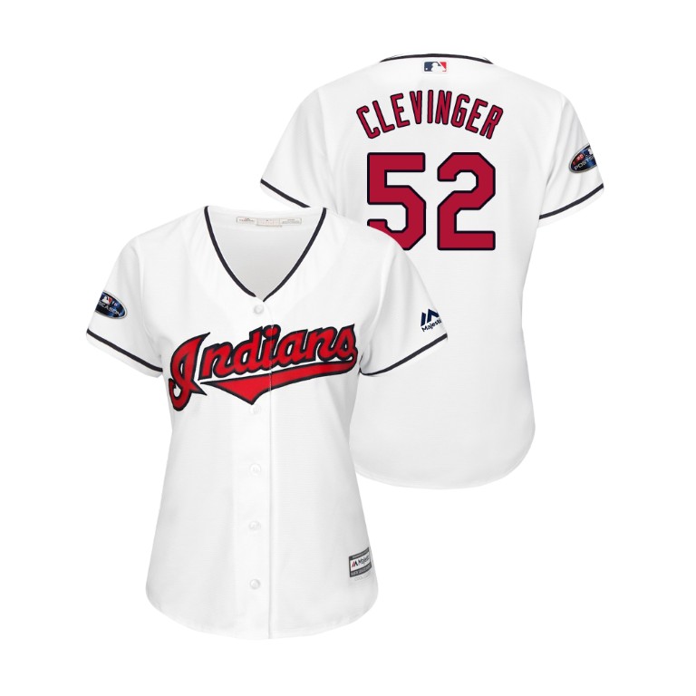 Women - Cleveland Indians White #52 Mike Clevinger Cool Base Jersey Women - Cleveland Indians White #52 Mike Clevinger Cool Base Jersey