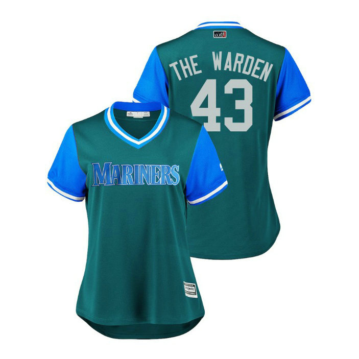 Women - Seattle Mariners Aqua #43 Adam Warren The Warden Jersey Women - Seattle Mariners Aqua #43 Adam Warren The Warden Jersey