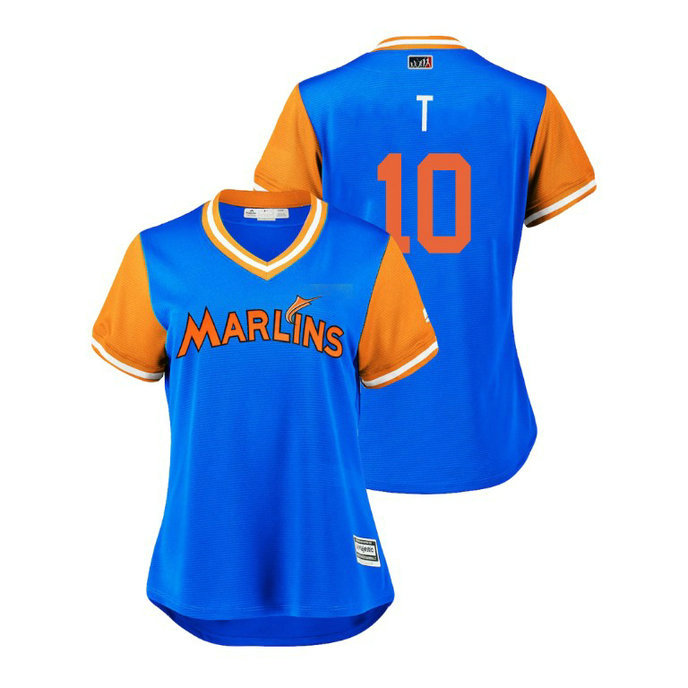 Women - Miami Marlins Light Blue #10 JT Riddle T Jersey Women - Miami Marlins Light Blue #10 JT Riddle T Jersey