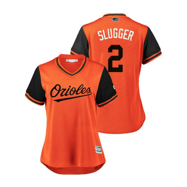 Women - Baltimore Orioles Orange #2 Danny Valencia Slugger Jersey