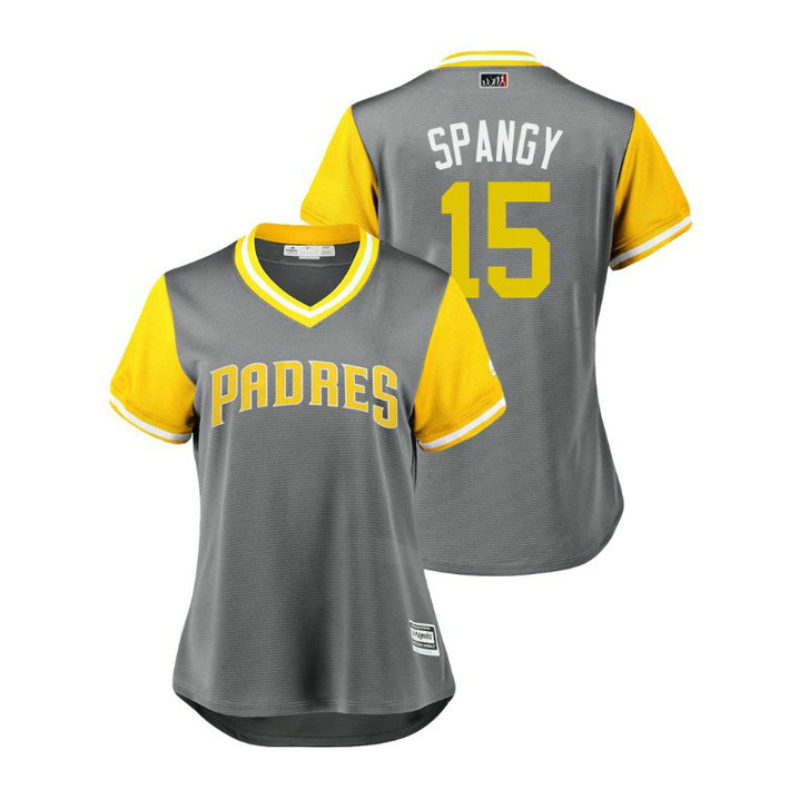 Women - San Diego Padres Gray #15 Cory Spangenberg Spangy Jersey