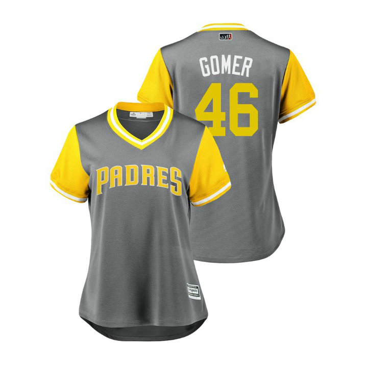 Women - San Diego Padres Gray #46 Eric Lauer Gomer Jersey