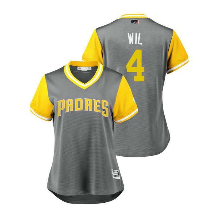 Women - San Diego Padres Gray #4 Wil Myers Wil Jersey Women - San Diego Padres Gray #4 Wil Myers Wil Jersey