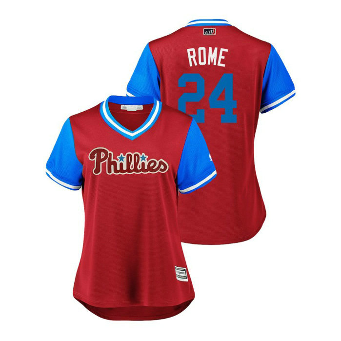 Women - Philadelphia Phillies Scarlet #24 Roman Quinn Rome Jersey Women - Philadelphia Phillies Scarlet #24 Roman Quinn Rome Jersey