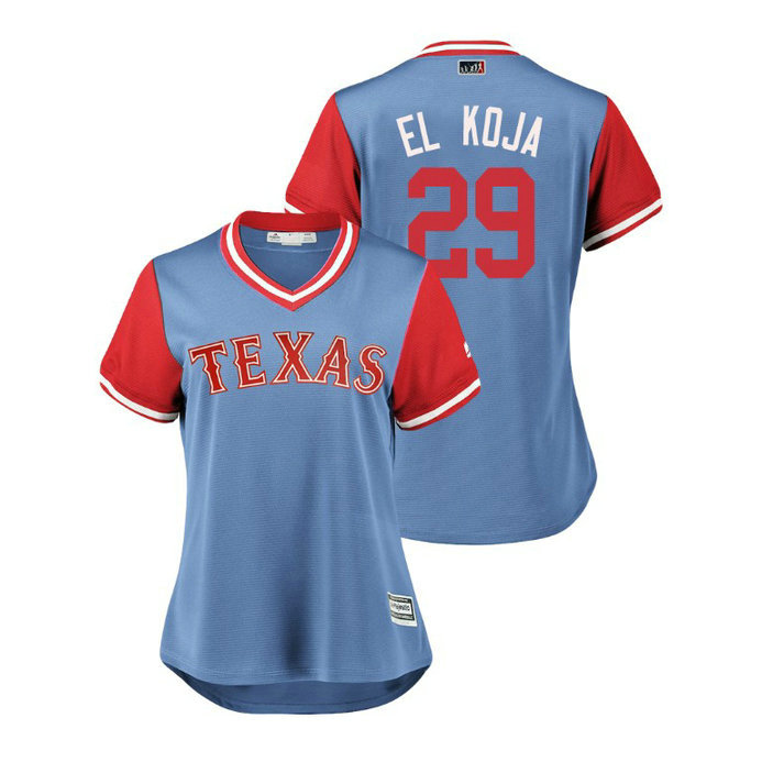 Women - Texas Rangers Light Blue #29 Adrian Beltre El Koja Jersey Women - Texas Rangers Light Blue #29 Adrian Beltre El Koja Jersey