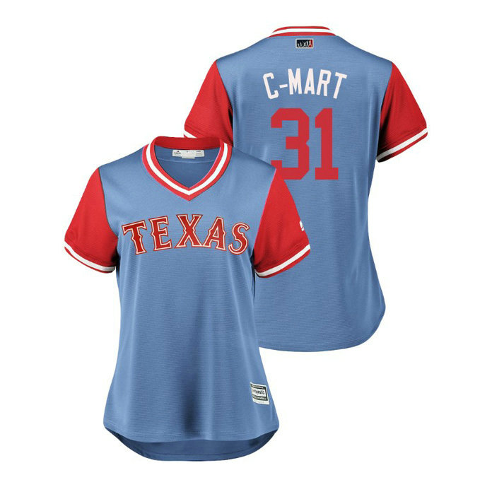 Women - Texas Rangers Light Blue #31 Chris Martin C-Mart Jersey Women - Texas Rangers Light Blue #31 Chris Martin C-Mart Jersey