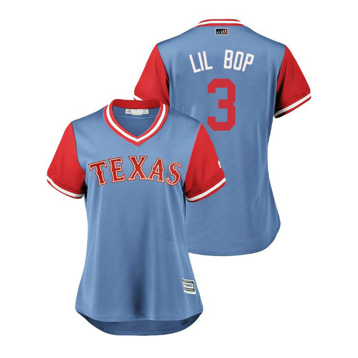 Women - Texas Rangers Light Blue #3 Delino DeShields Lil Bop Jersey Women - Texas Rangers Light Blue #3 Delino DeShields Lil Bop Jersey