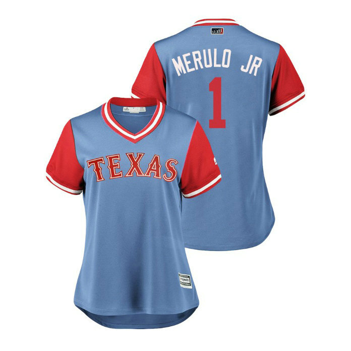 Women - Texas Rangers Light Blue #1 Elvis Andrus Merulo Jr Jersey Women - Texas Rangers Light Blue #1 Elvis Andrus Merulo Jr Jersey