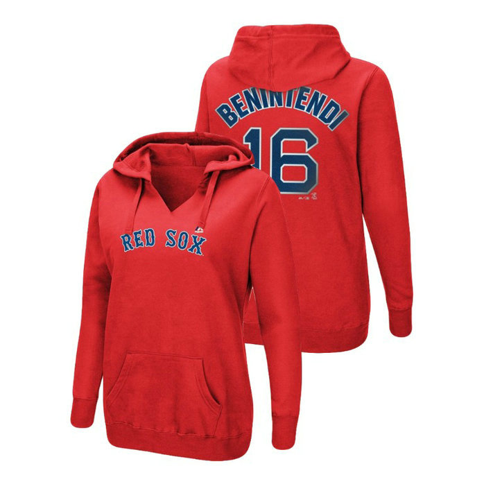 Women - Boston Red Sox #16 Red Andrew Benintendi Name & Number Authentic Majestic Hoodie Women - Boston Red Sox #16 Red Andrew Benintendi Name & Number Authentic Majestic Hoodie
