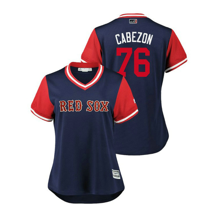Women - Boston Red Sox Navy #76 Hector Velazquez Cabezon Jersey