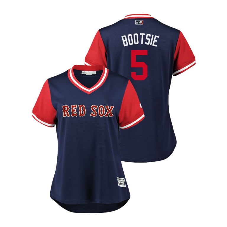 Women - Boston Red Sox Navy #5 Ian Kinsler Bootsie Jersey